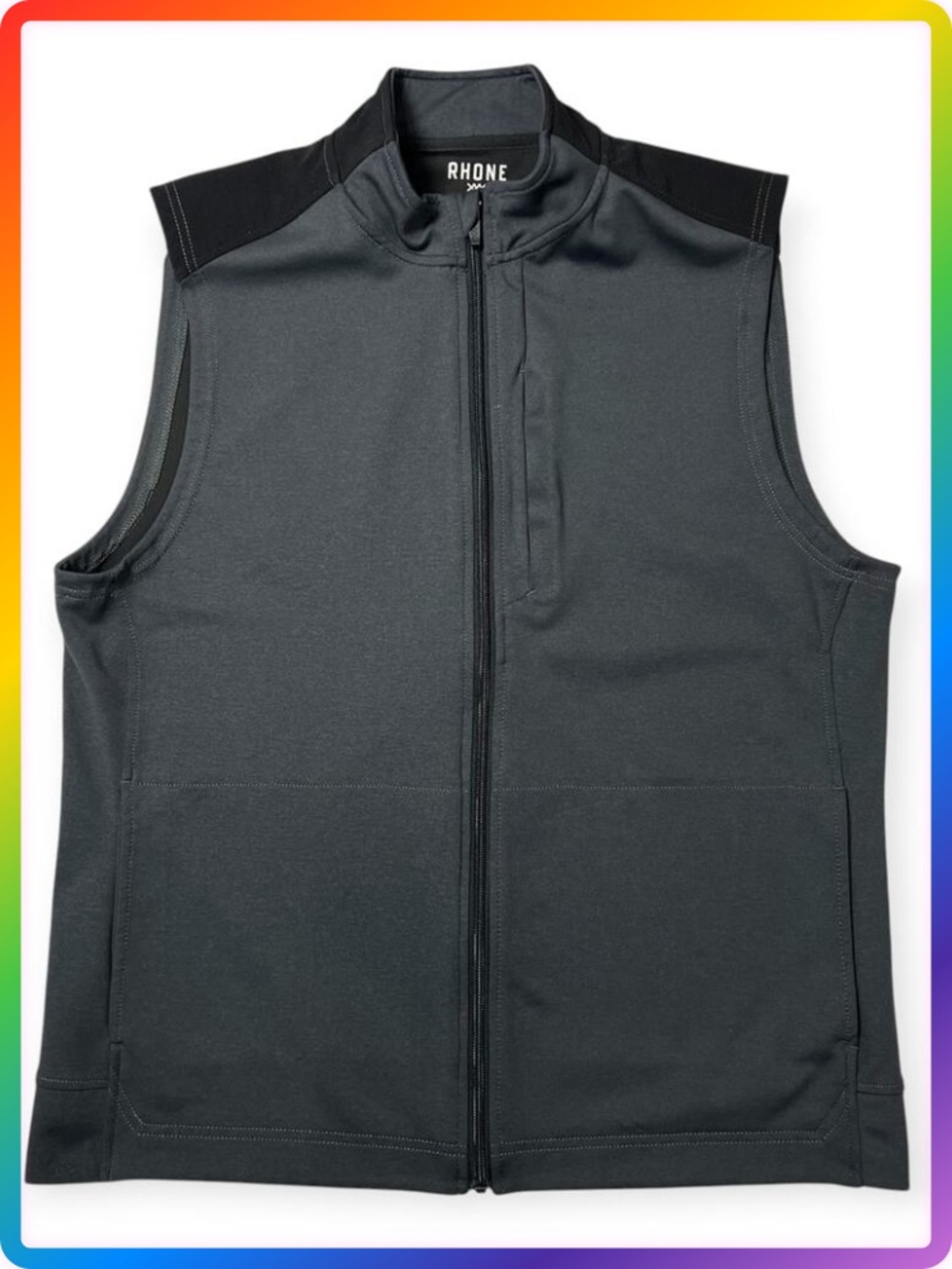 Rhone Spar Collection Recovery Vest MEN L Gray Full Zip Soft Stretch Golf Jacket